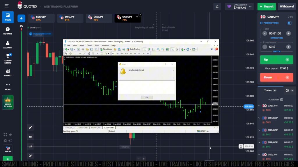 Quotex Live Trading using XProfit V2