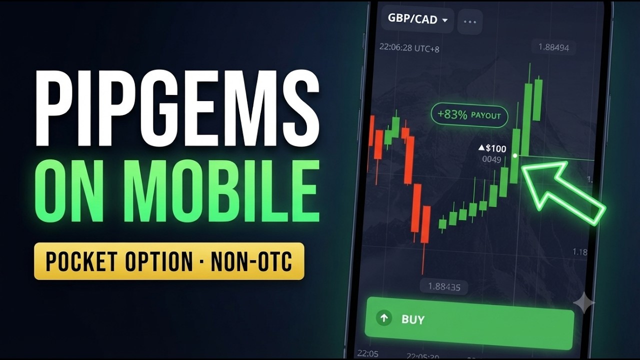 PipGems mobile signals traded on Pocket Option non-OTC currency pairs